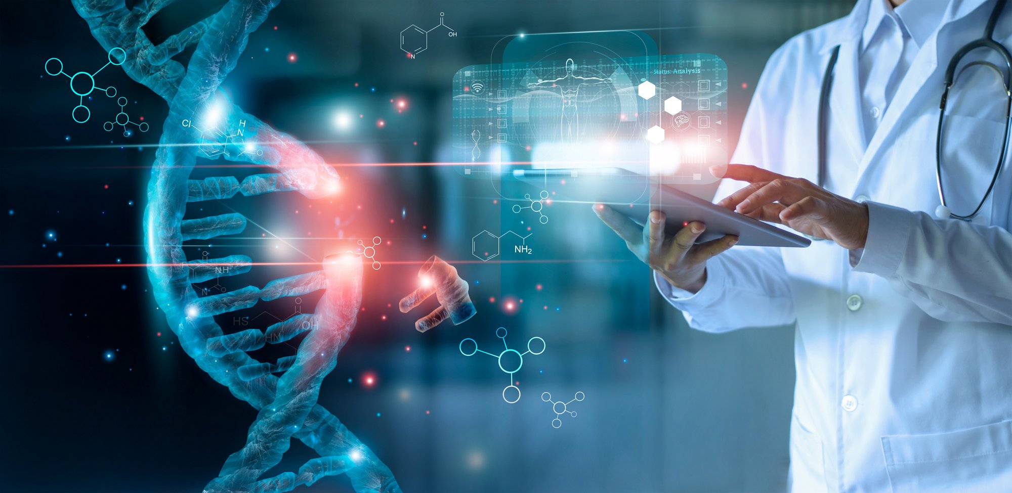 Life sciences + biotech PR marketing abstract