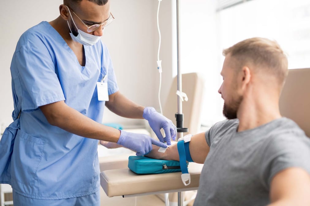 doctor with patient at medical appointment 