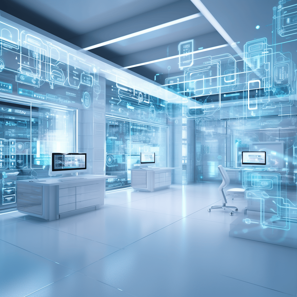 Futuristic PR + marketing for healthcare health tech life sciences biotech office