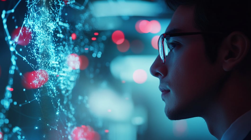 Man looking at healthcare content marketing 