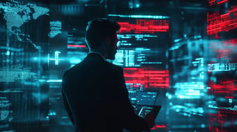  Business executive working with computer  
