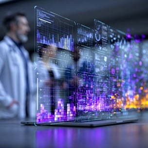  researchers examining data in a laboratory 