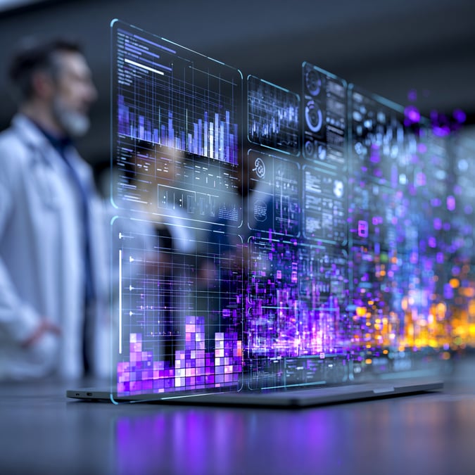 researchers examining data in a laboratory 