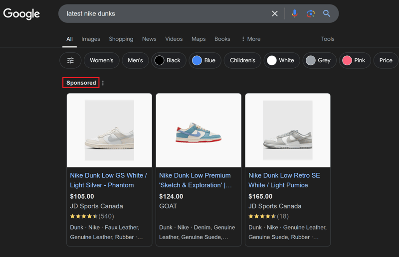 Nike Dunks Search