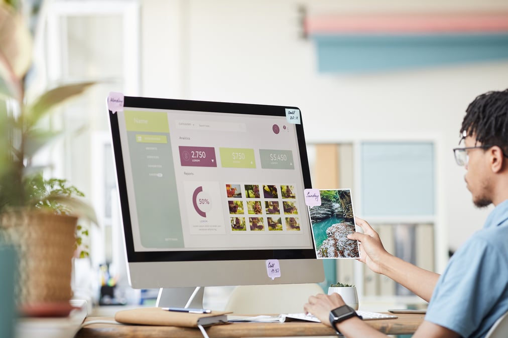 healthcare agency professionals designing a website 