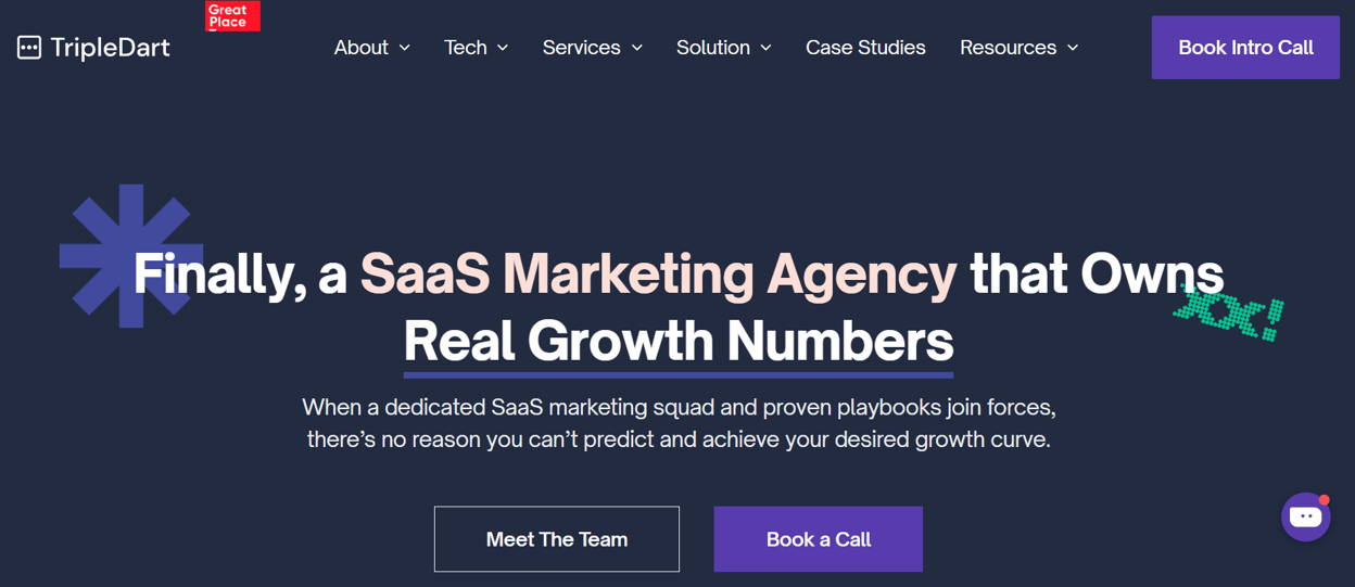 TripleDart Best for B2B SaaS SEO & Performance Media Integration