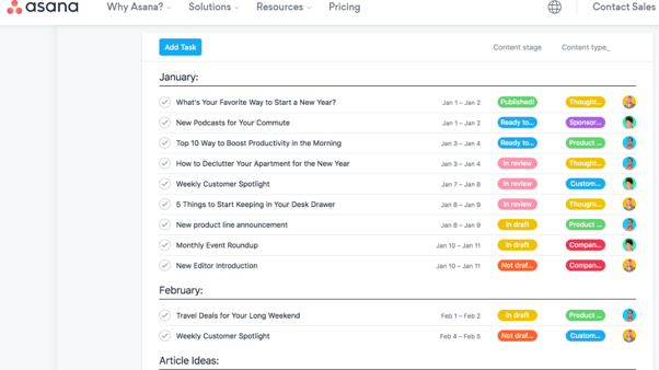Content Calendar