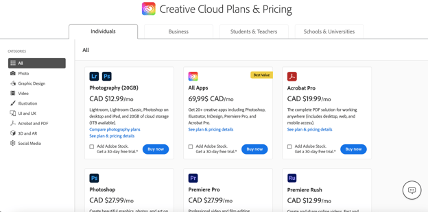 Tier based SaaS subscription pricing